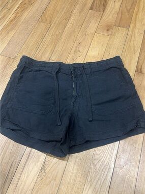 American Eagle Outfitters Black Elastic Drawstring linen shorts